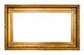 Blank panoramic old golden picture frame cutout Royalty Free Stock Photo
