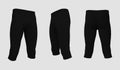 Blank pants mockup, front and side views. Sweatpants Royalty Free Stock Photo
