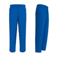 Blank pants mockup, front and side views. Sweatpants. Royalty Free Stock Photo
