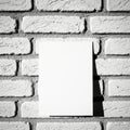 Blank paper on brick wall isolated on white background Royalty Free Stock Photo