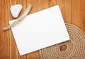 Blank paper card with ship rope Royalty Free Stock Photo