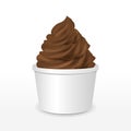 Blank paper cup with chocolate ice cream Royalty Free Stock Photo