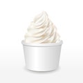 Blank paper cup with milk ice cream Royalty Free Stock Photo