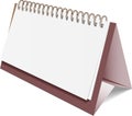 Blank paper desk spiral calendar, brown padded Royalty Free Stock Photo