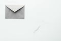 Blank paper envelopes on marble flatlay background, holiday mail letter or post card message design Royalty Free Stock Photo
