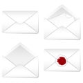 Blank paper envelopes templates. Set of email envelopes. Royalty Free Stock Photo