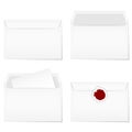 Blank paper envelopes templates. Set of email envelopes. Royalty Free Stock Photo