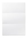 Blank paper with fold mark. isolated on white. Royalty Free Stock Photo