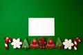 Blank paper and gingerbread Christmas cookie top view Royalty Free Stock Photo