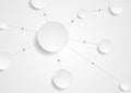 Blank paper integrated circles tech background