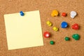 Blank paper note on cork board Royalty Free Stock Photo