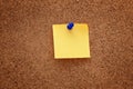 A blank paper note pinned on a cork board Royalty Free Stock Photo