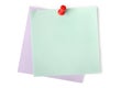 Blank paper notes with red pushpin Royalty Free Stock Photo