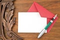 Blank paper, pen and envelope Royalty Free Stock Photo