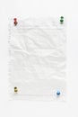 Blank Paper with Pushpins Royalty Free Stock Photo