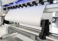 Blank paper roll in large printer format inkjet machine for industrial business