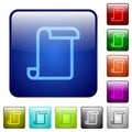 Blank paper scroll color square buttons Royalty Free Stock Photo