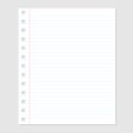 Blank paper sheet with lines and holes-Vector illustration