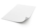 Blank paper sheet with a single corner fold Royalty Free Stock Photo
