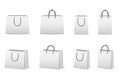 Blank paper shopping bags set on white Royalty Free Stock Photo