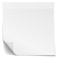 Blank paper sticker note mockup with curled corner