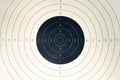 Blank paper target with shooting range numbers. A round, clean target with a marked bull& x27;s-eye for shooting practice on