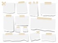 Blank paper torn page notes. Office notepaper sheets on white background Royalty Free Stock Photo