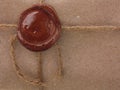 Blank paper with wax seal. Royalty Free Stock Photo