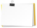 Blank papers and binder clip template Royalty Free Stock Photo