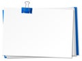 Blank papers and binder clip template Royalty Free Stock Photo