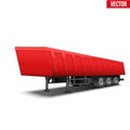 Blank parked red tipper semi trailer