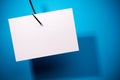 Blank peace of paper on hook Royalty Free Stock Photo