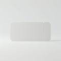 A blank, perforated paper ticket with rounded corners is centered against a plain white Royalty Free Stock Photo