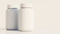 Blank pharmacy plastic bottles. 3D rendering illustration. Royalty Free Stock Photo