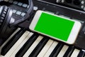 Blank Phone Screen in Music studio for Music application Royalty Free Stock Photo