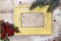 Blank photo frame and Christmas decoration