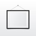 Blank photo frame on the wall. Design for modern interior. Vector illustration Royalty Free Stock Photo