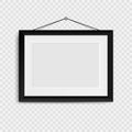 Blank photo frame on the wall. Realistic blank picture frame. Royalty Free Stock Photo
