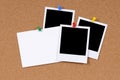 Polaroid frame photo prints blank index card copy space Royalty Free Stock Photo