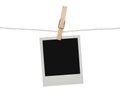 Blank photograph on the clothesline