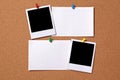 Polaroid photo frame index card cork board copy space