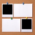Blank photos with index cards Royalty Free Stock Photo