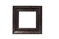 Blank picture brown frame template isolated on wall