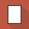 Blank picture frame, brick wall vector illustration Royalty Free Stock Photo
