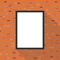 Blank picture frame, brick wall vector illustration Royalty Free Stock Photo