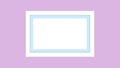 Blank picture frame white, framework wooden white on purple pastel background for picture, white frame on purple soft color