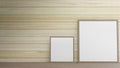 The blank picture frame on wood wall for background content 3d rendering Royalty Free Stock Photo