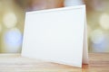 Blank picture frame on wooden table Royalty Free Stock Photo