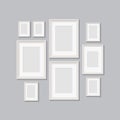 Blank picture frames for photographs. vector realisitc mockup. design template on transparent background