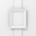 Blank picture or photo frame on a white wall column